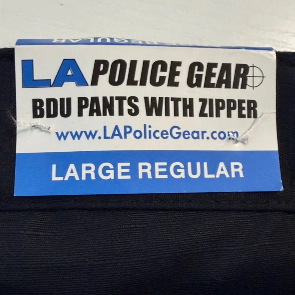LA Police‎ Gear BDU Tactical Pants With Zipper Black Mens Sz Large Reg 39/32.5